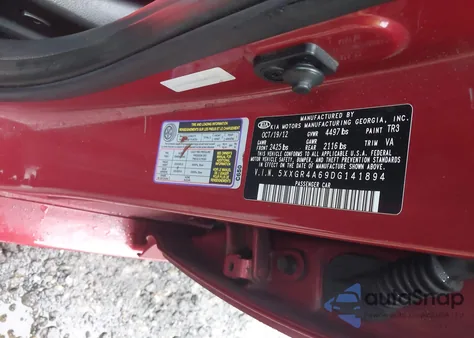 2013 Kia Optima Sx from USA, damaged, VIN 5XXGR4A69DG141894